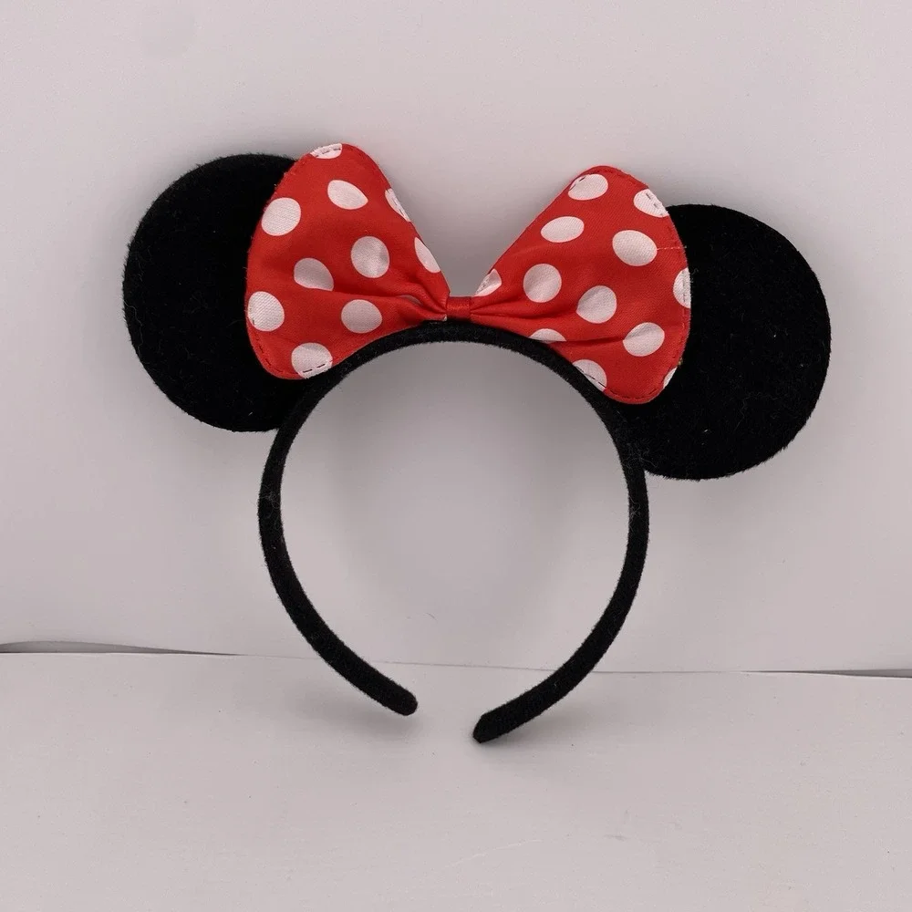 Disney‎ Minnie Mouse Ears Headband Sequin Polka Dot Bow Cosplay Costume Set of 3